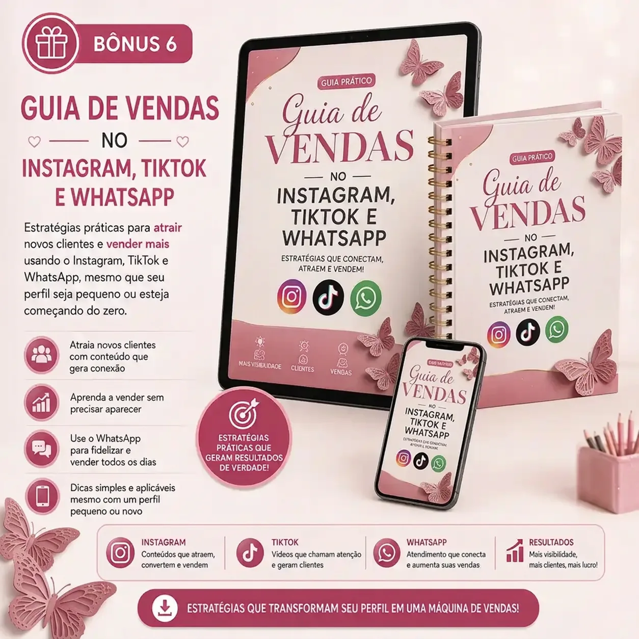 Guia de Vendas no Instagram, TikTok e WhatsApp